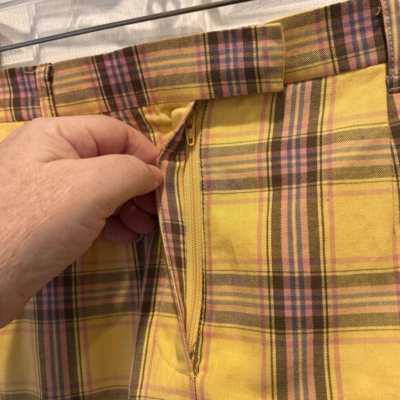 BB Dakota Mini Skirt Yellow Pink Plaid‎ Lined size 4 NWT Festival Y2k Whimsygoth - Picture 2 of 8